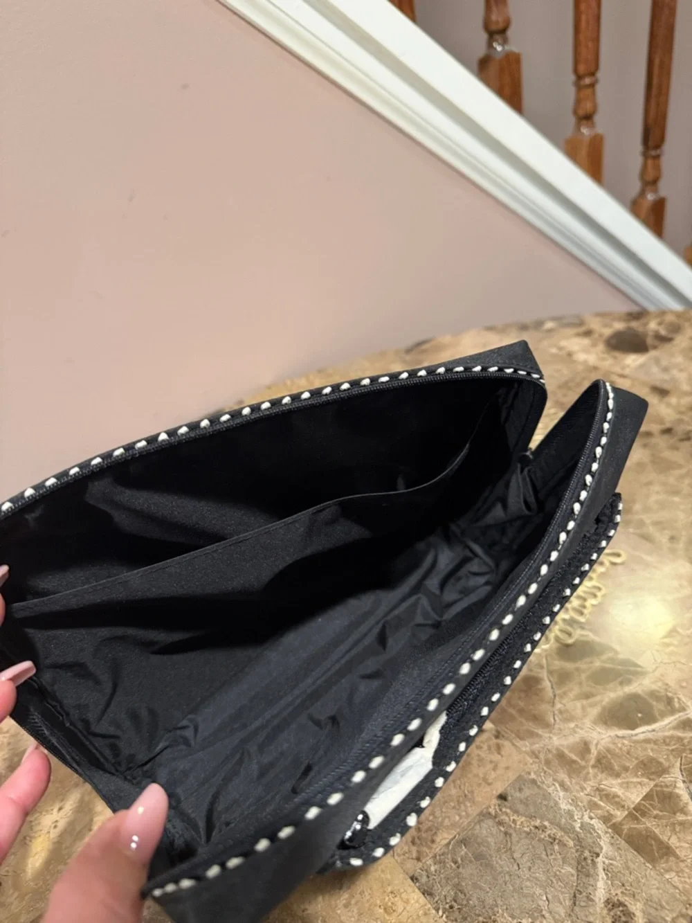 CHANEL Parfums Black Nylon Cosmetic Travel Pouch